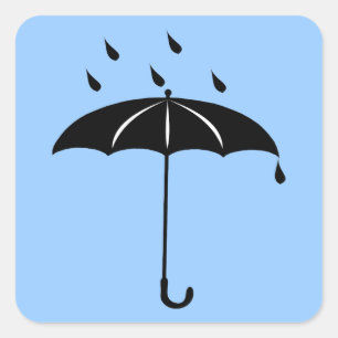 Adesivo Quadrado Guarda-chuva - chover das gotas da chuva