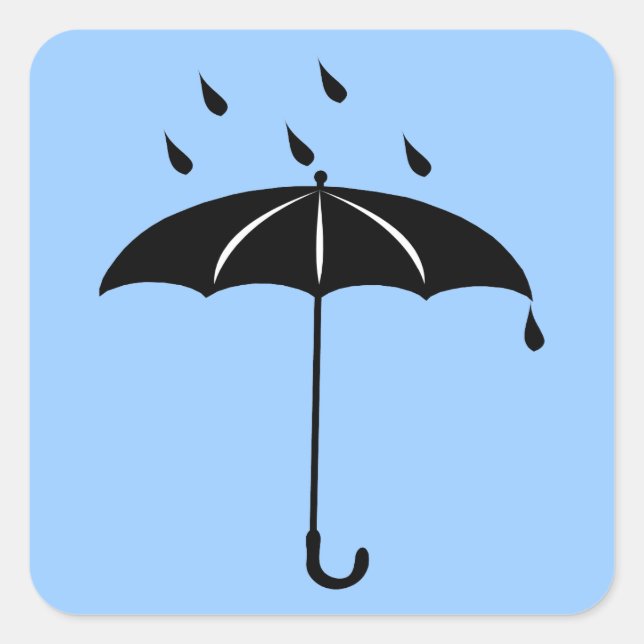 Adesivo Quadrado Guarda-chuvas - Chuva cai (Frente)
