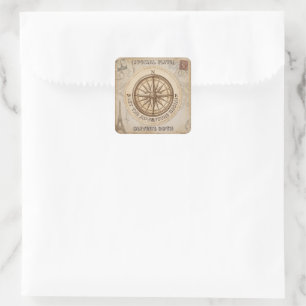 Adesivo Quadrado Guardanapos de aniversário personalizados para ave