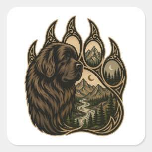 Adesivo Quadrado Guardião da Montanha – Arte da Pata de Terra Nova