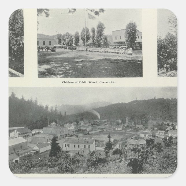 Adesivo Quadrado Guerneville, Califórnia (Frente)