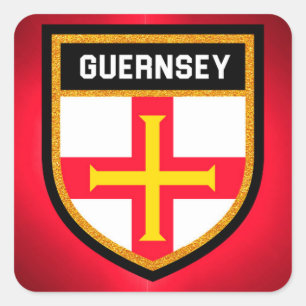 Adesivo Quadrado Guernsey Flag