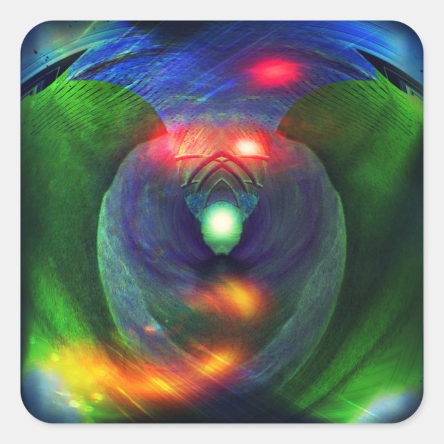 Adesivo Quadrado Guerras Espaciais / Pássaro dos Abstrato de Presas (Frente)