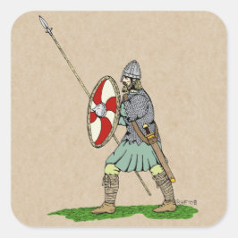 Adesivo Quadrado Guerreiro Medieval Inglês/Saxão