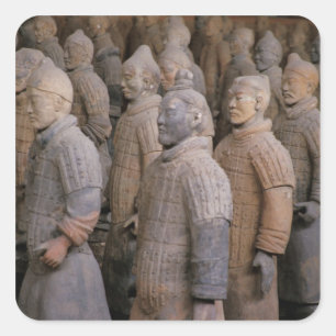 Adesivo Quadrado guerreiros de terracota do Imperador Qin Shihuang