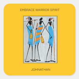 Adesivo Quadrado Guerreiros Inspiracionais e Africanos de Arte Masa