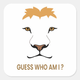 Adesivo Quadrado Guess The Animal – Lion | King of the Jungle