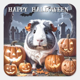 Adesivo Quadrado Guiné Pig Halloween