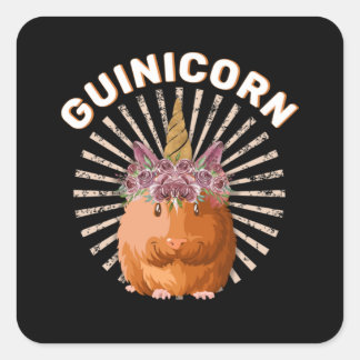 Adesivo Quadrado Guinicorn Guiné Pig Unicorn