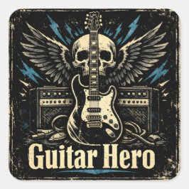 Adesivo Quadrado Guitar Hero – Rock Player Icon