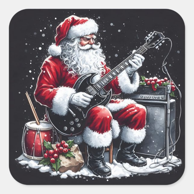Adesivo Quadrado Guitar Riffs Conheça o Feliz de Natal dos Papais n (Frente)