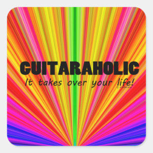 Adesivo Quadrado Guitaraholic Life Square Sticker