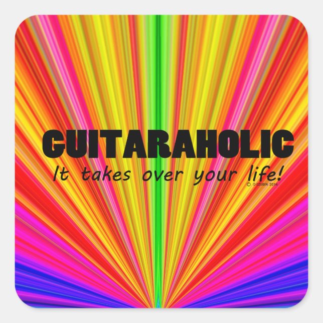 Adesivo Quadrado Guitaraholic Life Square Sticker (Frente)