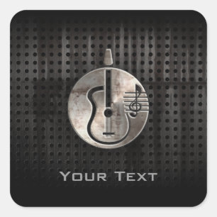 Adesivo Quadrado Guitarra acústica áspera