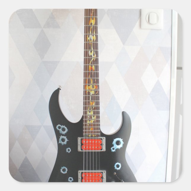 Adesivo Quadrado Guitarra Custa (Frente)