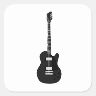 Adesivo Quadrado Guitarra de rock and Roll elétrica e acústica