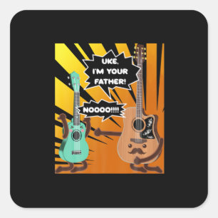 Adesivo Quadrado Guitarrista Como Sou Seu Pai Aniversário