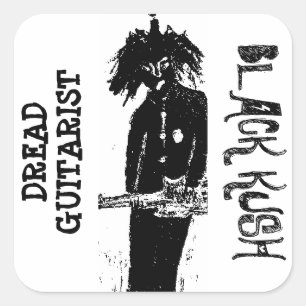 ADESIVO QUADRADO GUITARRISTA TEMÍVEL BLACK KUSH