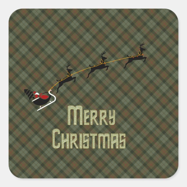 Adesivo Quadrado Gunn Weathered Scottish Tartan (Frente)