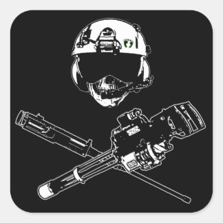 Adesivo Quadrado Gunner Pirate Sticker