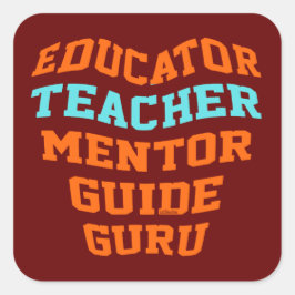 ADESIVO QUADRADO GURU DO GUIA DO MENTOR DO EDUTOR TEACHER