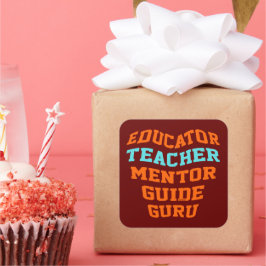 ADESIVO QUADRADO GURU DO GUIA DO MENTOR DO EDUTOR TEACHER