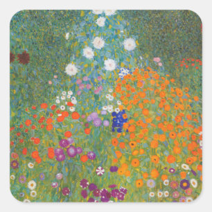 Adesivo Quadrado Gustav Klimt Cottage Garden Bauergarten