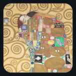 Adesivo Quadrado Gustav Klimt - Fulfillment, Stoclet Frieze<br><div class="desc">The Tree of Life,  Stoclet Frieze,  Fulfillment Lovers - Gustav Klimt,  Cardboard,  1909</div>