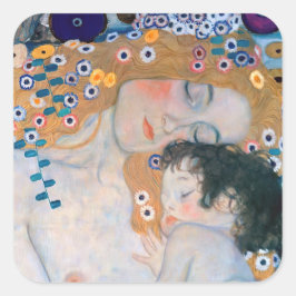Adesivo Quadrado Gustav Klimt - Mãe e Filho