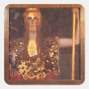 Adesivo Quadrado Gustav Klimt Minerva Pallas Athena Stickers