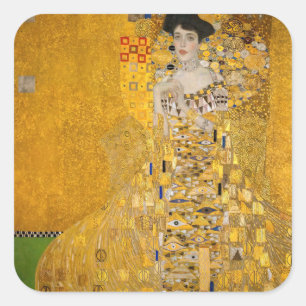 Adesivo Quadrado Gustav Klimt - Retrato de Adele Bloch-Bauer I