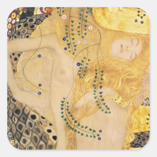 Adesivo Quadrado Gustav Klimt - Serpentes Aquáticas I
