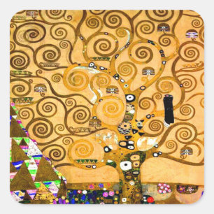 Adesivo Quadrado Gustav Klimt Tree of Life