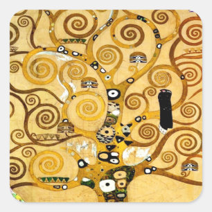 Adesivo Quadrado Gustav Klimt Tree of Life: Art Nouveau Symbolista