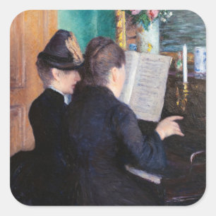 Adesivo Quadrado Gustave Caillebotte - A Lição de Piano