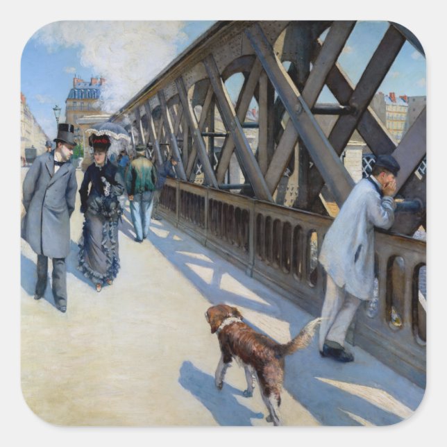 Adesivo Quadrado Gustave Caillebotte - Le Pont de l'Europe (Frente)
