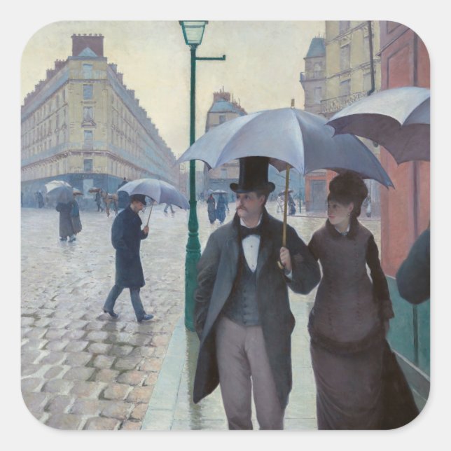 Adesivo Quadrado Gustave Caillebotte - Paris Street; Rainy Day (Frente)