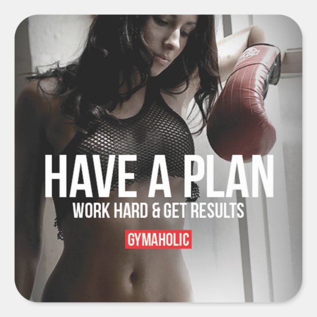 Adesivo Quadrado Gym Malhação Motivativo (Frente)