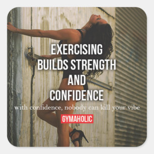 Adesivo Quadrado Gym Malhação Motivativo