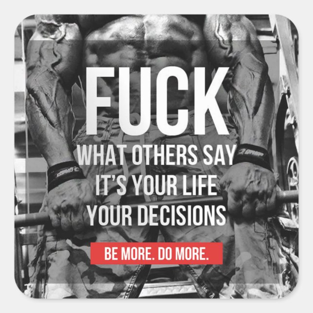 Adesivo Quadrado Gym Malhação Motivativo (Frente)