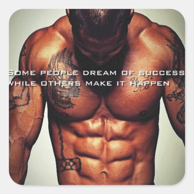 Adesivo Quadrado Gym Malhação Motivativo (Frente)