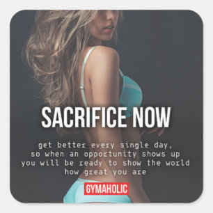 Adesivo Quadrado Gym Malhação Motivativo