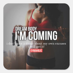 Adesivo Quadrado Gym Malhação Motivativo