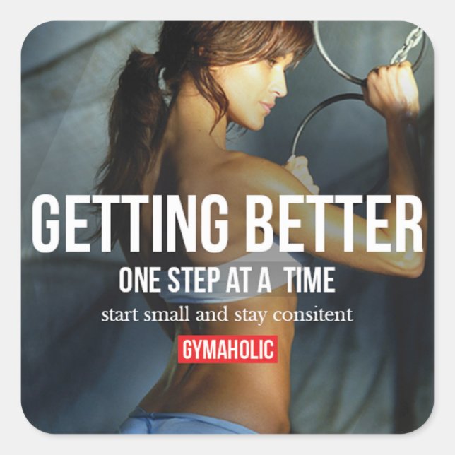 Adesivo Quadrado Gym Malhação Motivativo (Frente)