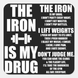 Adesivo Quadrado Gym Malhação Motivativo