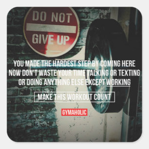 Adesivo Quadrado Gym Malhação Motivativo