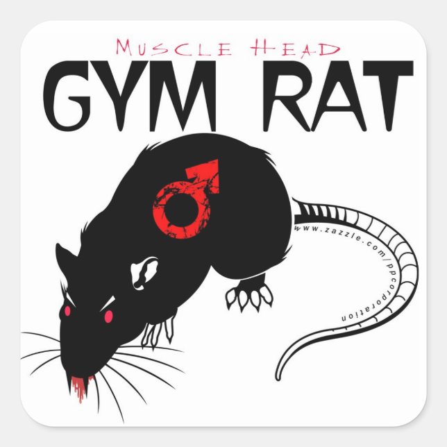 Adesivo Quadrado Gym Rat (Frente)