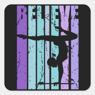 Adesivo Quadrado Gymnast Beam Queen Acredita
