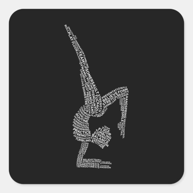 Adesivo Quadrado Gymnast Gymnastics Sports Lov (Frente)