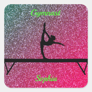Adesivo Quadrado Gymnastics Beam Watermelon Sparkle